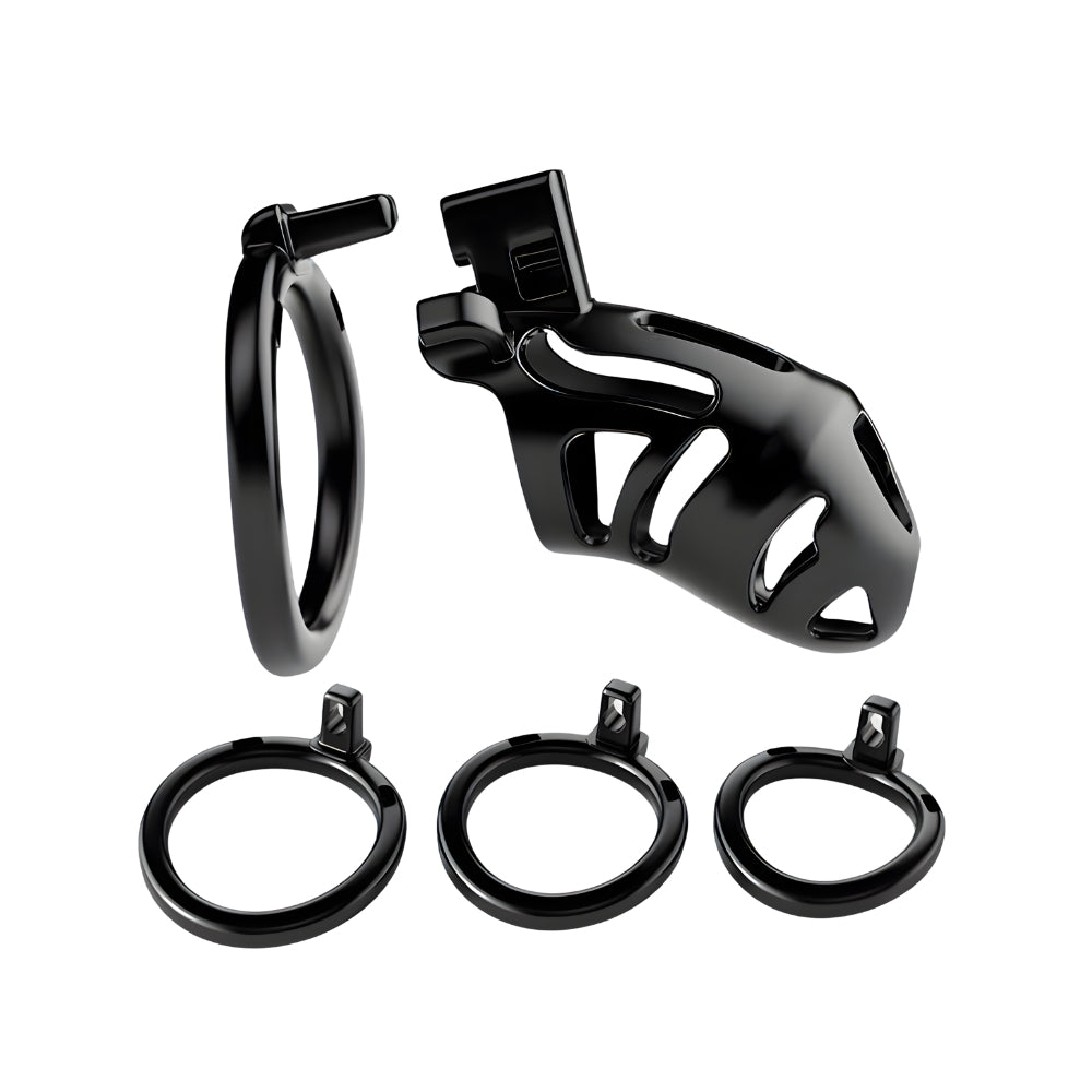 Impound Curfew – Chastity Cage with Multiple Base Rings 78mm Length > Bondage Gear > Male Chastity