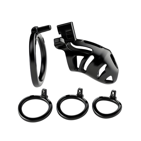 Impound Curfew – Chastity Cage with Multiple Base Rings 78mm Length > Bondage Gear > Male Chastity