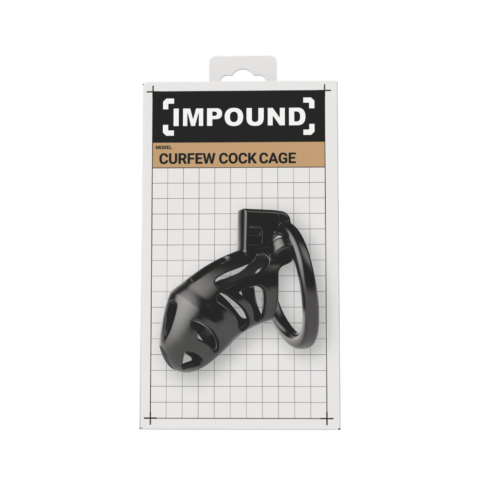 Impound Curfew – Chastity Cage with Multiple Base Rings 78mm Length > Bondage Gear > Male Chastity