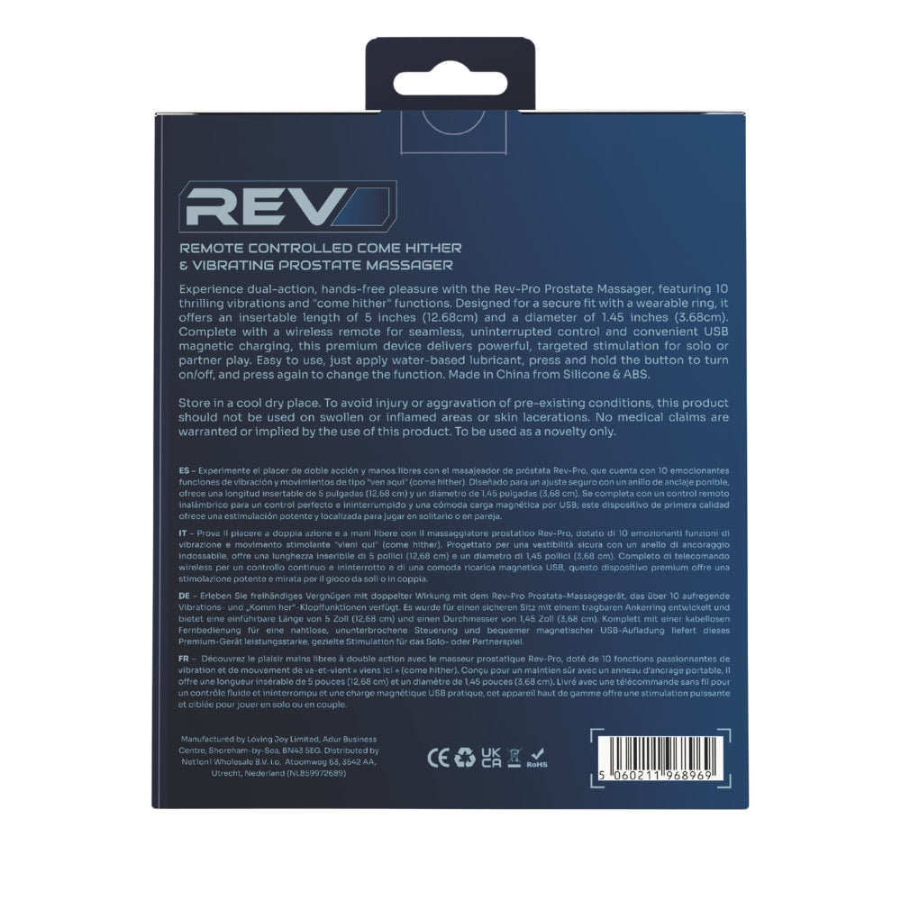 Rev Pro Remote Controlled Silicone Prostate Massager 12.7cm Insertable Length > Anal Range > Prostate Plugs