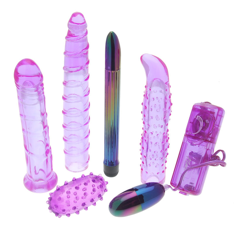 Purple Carnal 6 Inch Pencil Vibrator Kit With Sleeves Default Title > Sex Toys > Sex Kits