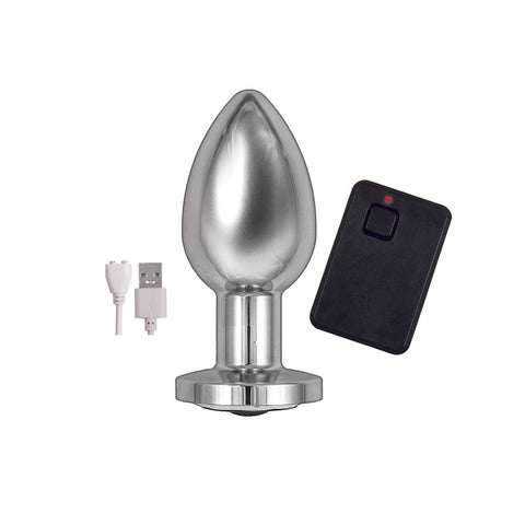 Ass Sation Remote Vibrating Butt Plug Silver > Anal Range > Vibrating Buttplug