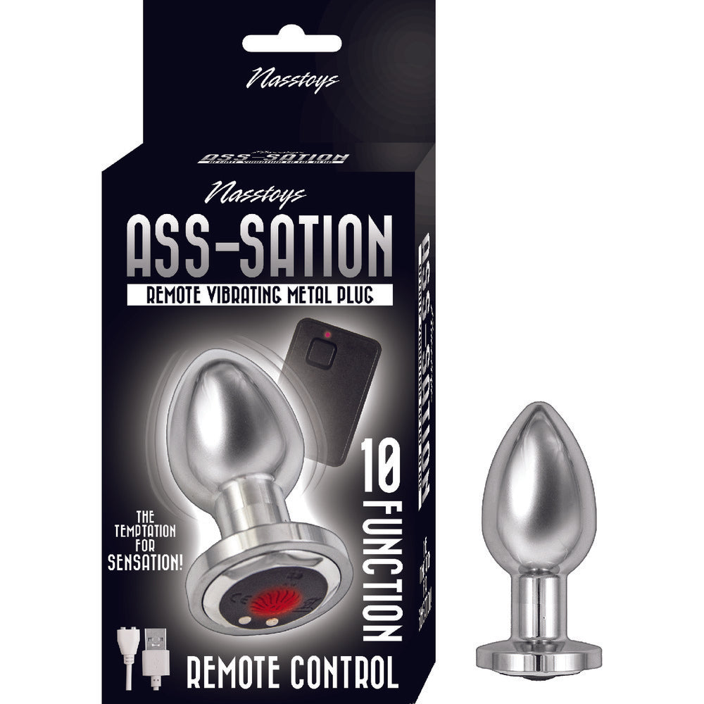 Ass Sation Remote Vibrating Butt Plug Silver > Anal Range > Vibrating Buttplug