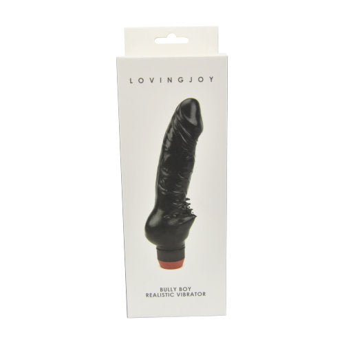 Loving Joy Bully Boy (Black) – Realistic Multi-Speed Latex Vibrator 7 Inch DONGS Vibrating