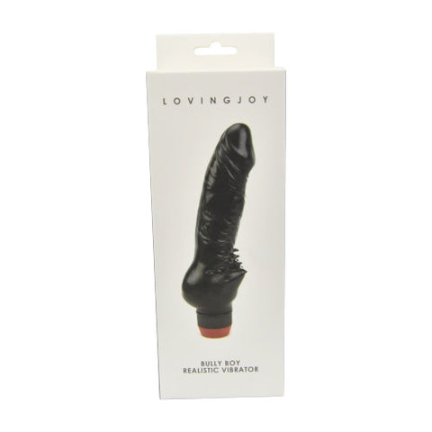 Loving Joy Bully Boy (Black) – Realistic Multi-Speed Latex Vibrator 7 Inch DONGS Vibrating