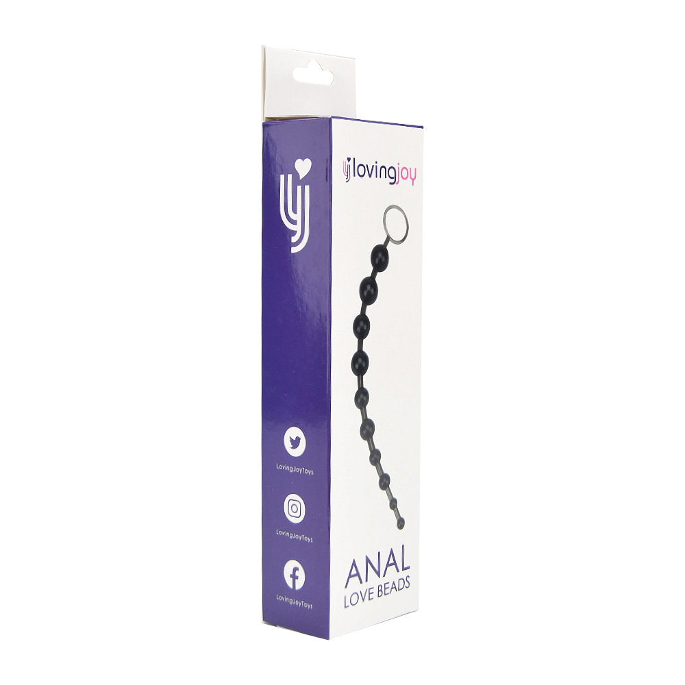 Loving Joy Anal Love Beads (Black) – Flexible Jelly Anal Beads Anal Beads