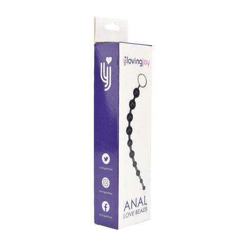 Loving Joy Anal Love Beads (Black) – Flexible Jelly Anal Beads Anal Beads