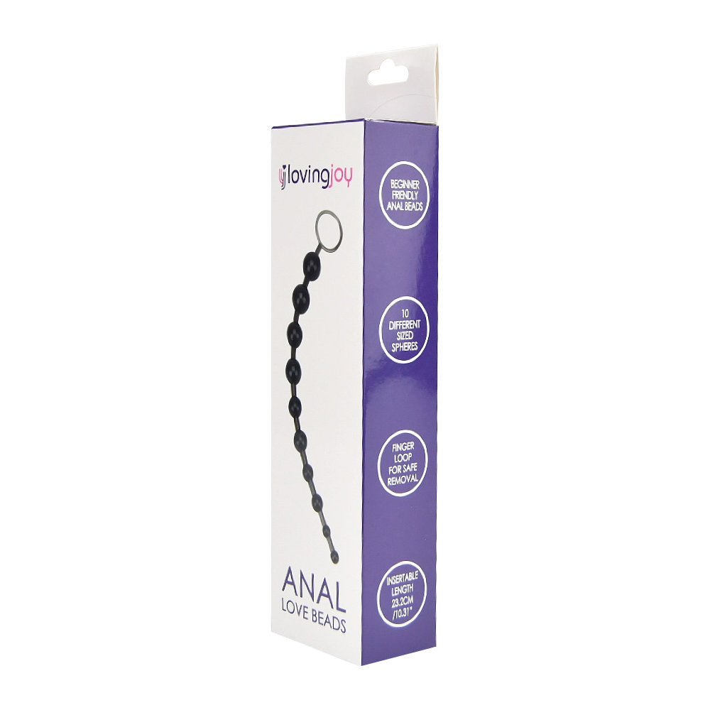 Loving Joy Anal Love Beads (Black) – Flexible Jelly Anal Beads Anal Beads