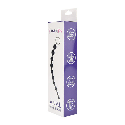 Loving Joy Anal Love Beads (Black) – Flexible Jelly Anal Beads Anal Beads