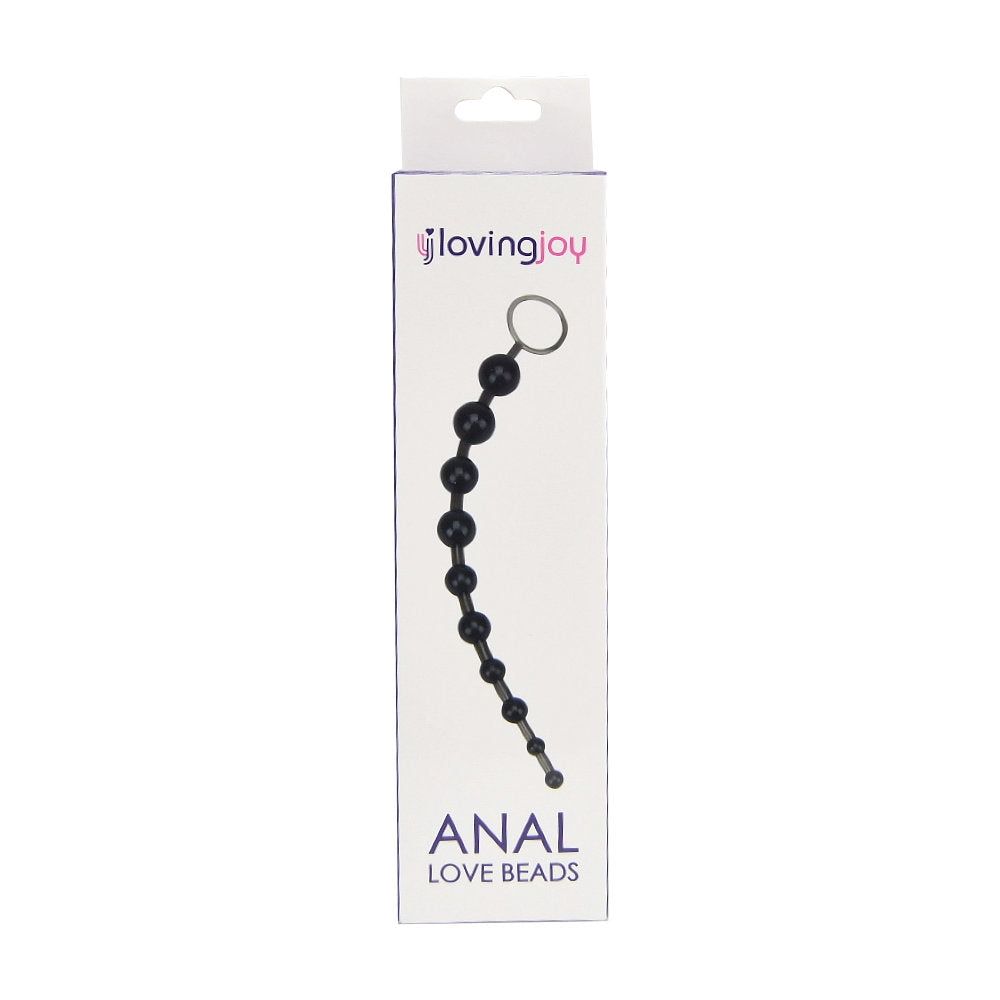 Loving Joy Anal Love Beads (Black) – Flexible Jelly Anal Beads Anal Beads