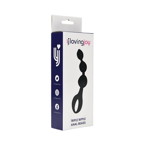 Loving Joy Triple Ripple (Black) – Hypo-Allergenic Silicone Anal Beads Anal Beads