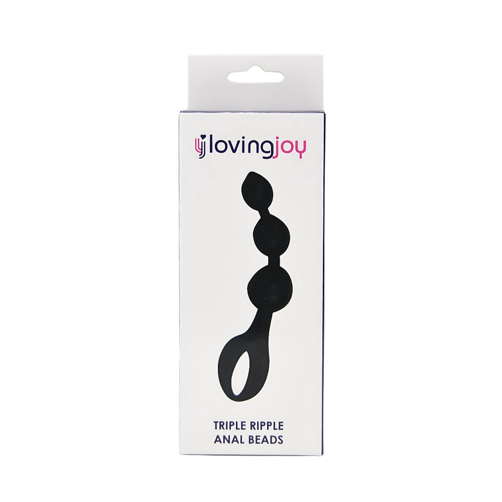Loving Joy Triple Ripple (Black) – Hypo-Allergenic Silicone 5.5" Anal Beads > Anal Range > Anal Beads