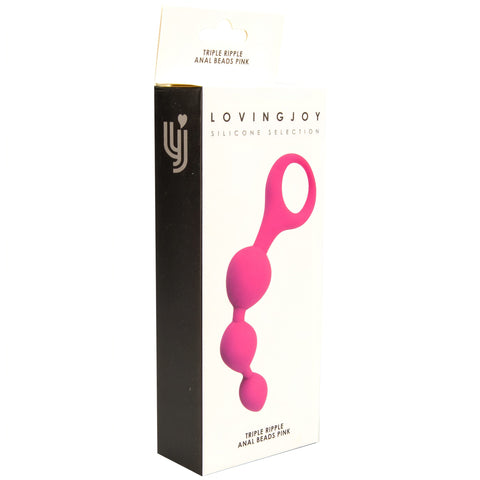 Loving Joy Triple Ripple (Pink) – Hypoallergenic Silicone Anal Beads Anal Beads