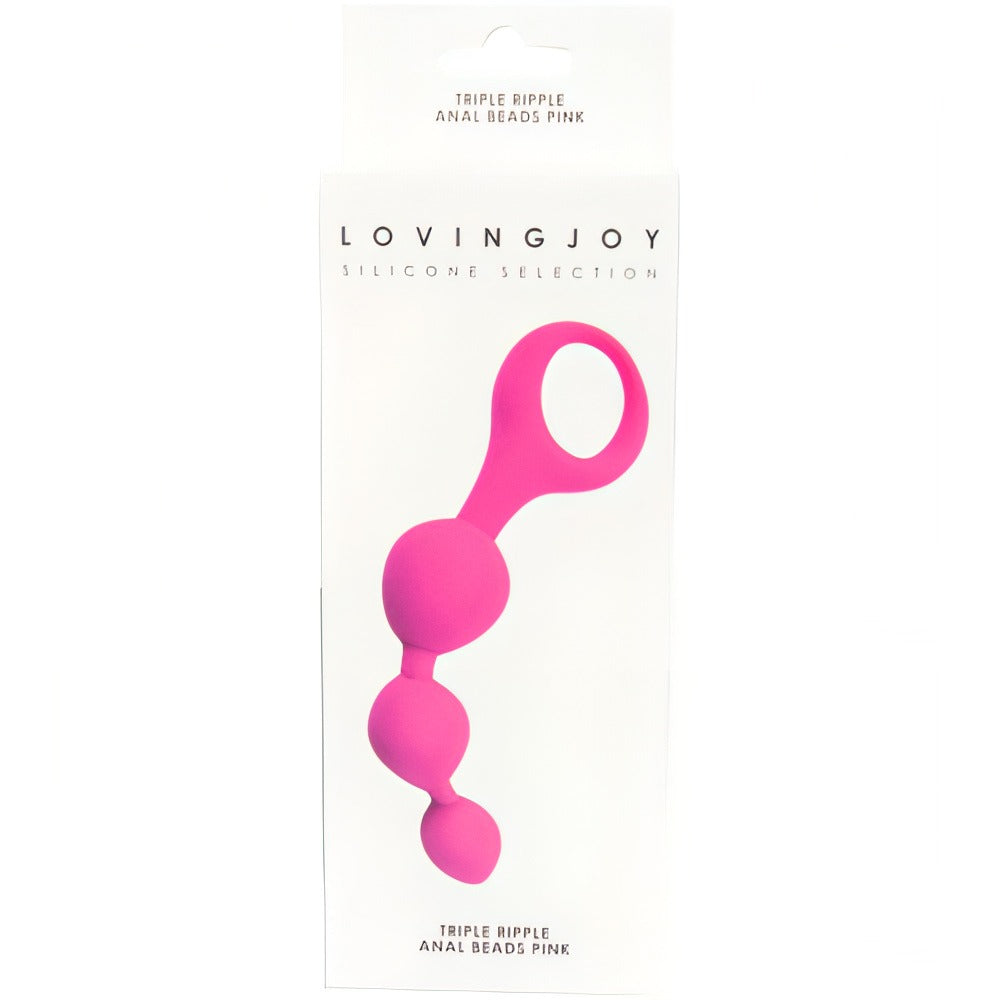 Loving Joy Triple Ripple (Pink) – Hypoallergenic 5.5" Silicone Anal Beads > Anal Range > Anal Beads