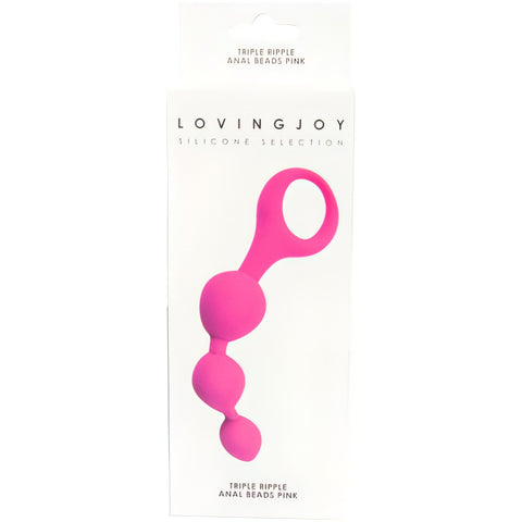 Loving Joy Triple Ripple (Pink) – Hypoallergenic Silicone Anal Beads Anal Beads