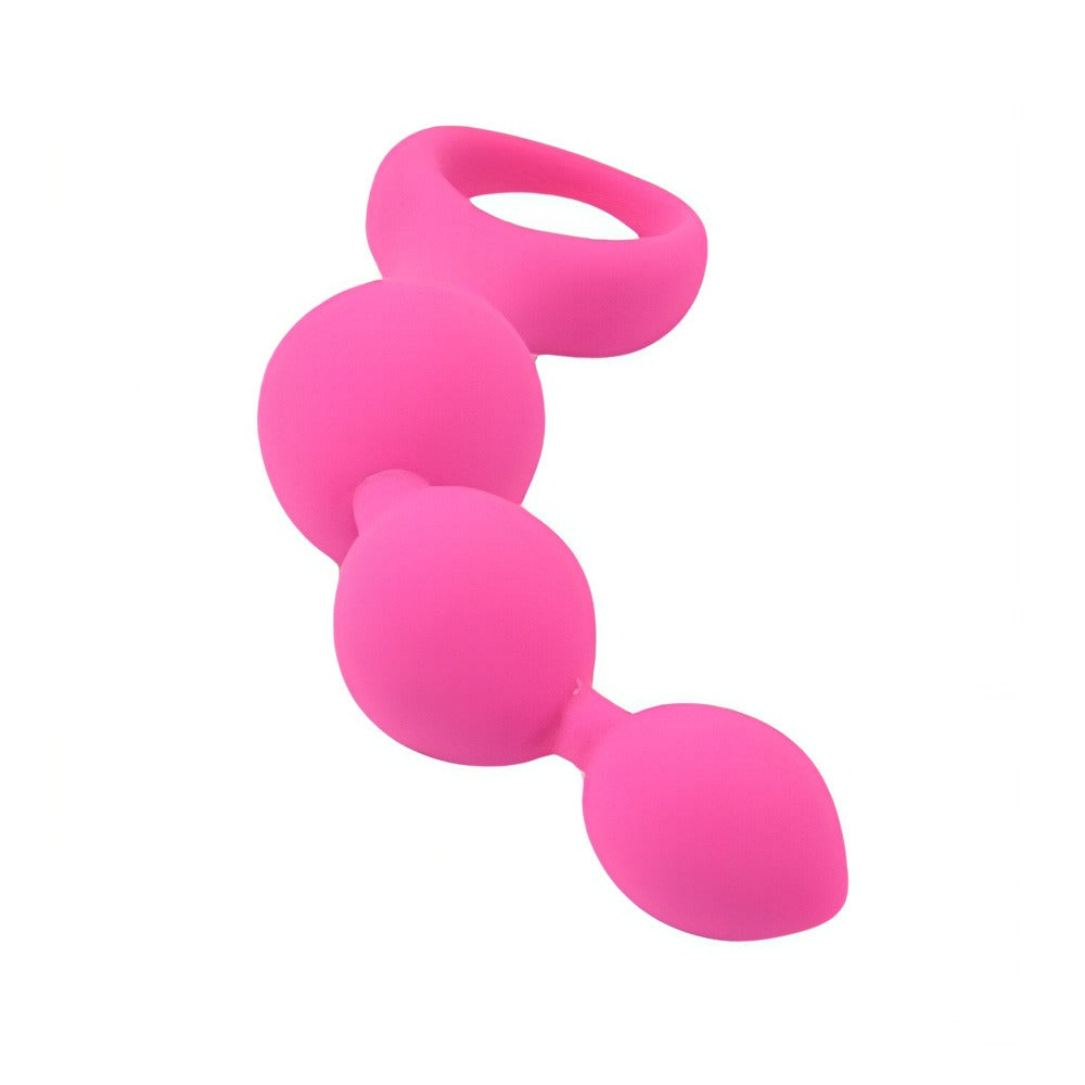 Loving Joy Triple Ripple (Pink) – Hypoallergenic 5.5" Silicone Anal Beads > Anal Range > Anal Beads