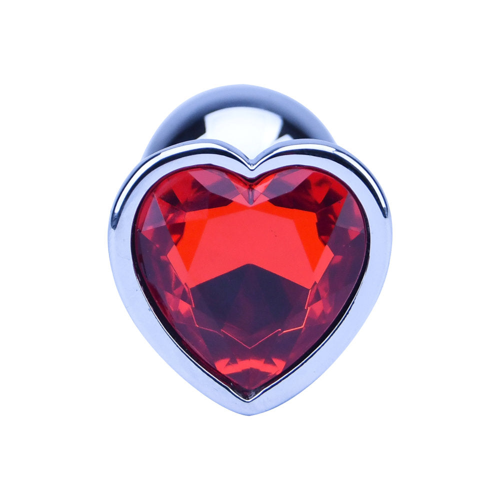 Precious Metals 2.95 Inch Heart Shaped (Silver) – Jewelled Metal Butt Plug Default Title > Anal Range > Jewel Butt Plugs