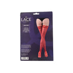 Lace by LJ Stay Up Thigh High Stockings with Lace Top - Red > Clothes > Hosiery > Stockings