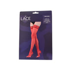 Lace by LJ Stay Up Thigh High Stockings with Lace Top - Red > Clothes > Hosiery > Stockings
