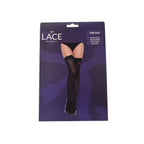 Lace By Lj – Thigh High Stockings With Bow One Size - Black > Clothes > Hosiery > Stockings