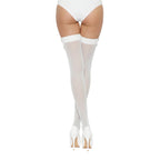 Women's Lace By LJ Thigh High – Lace Stockings With Bow - White > Clothes > Hosiery > Stockings