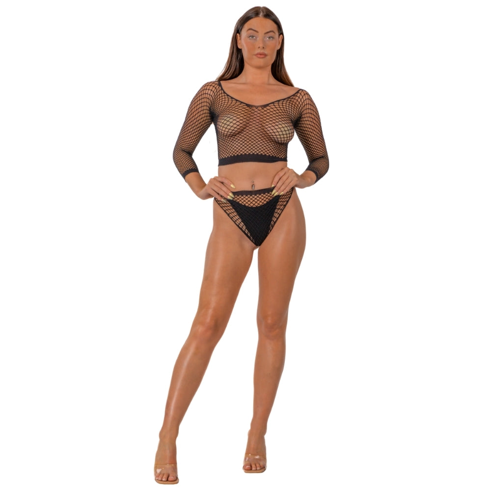 Lace By Lj Fence Net – Mesh Two Piece Lingerie Set > Clothes > Lingerie Sets