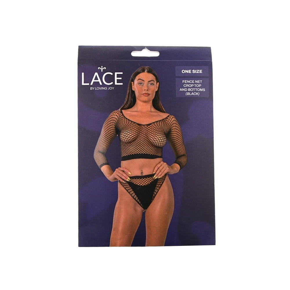 Lace By Lj Fence Net – Mesh Two Piece Lingerie Set > Clothes > Lingerie Sets