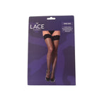 Lace By Lj Rhinestone Fishnet Thigh High Stockings - Stay Up Band - Black > Clothes > Hosiery > Stockings