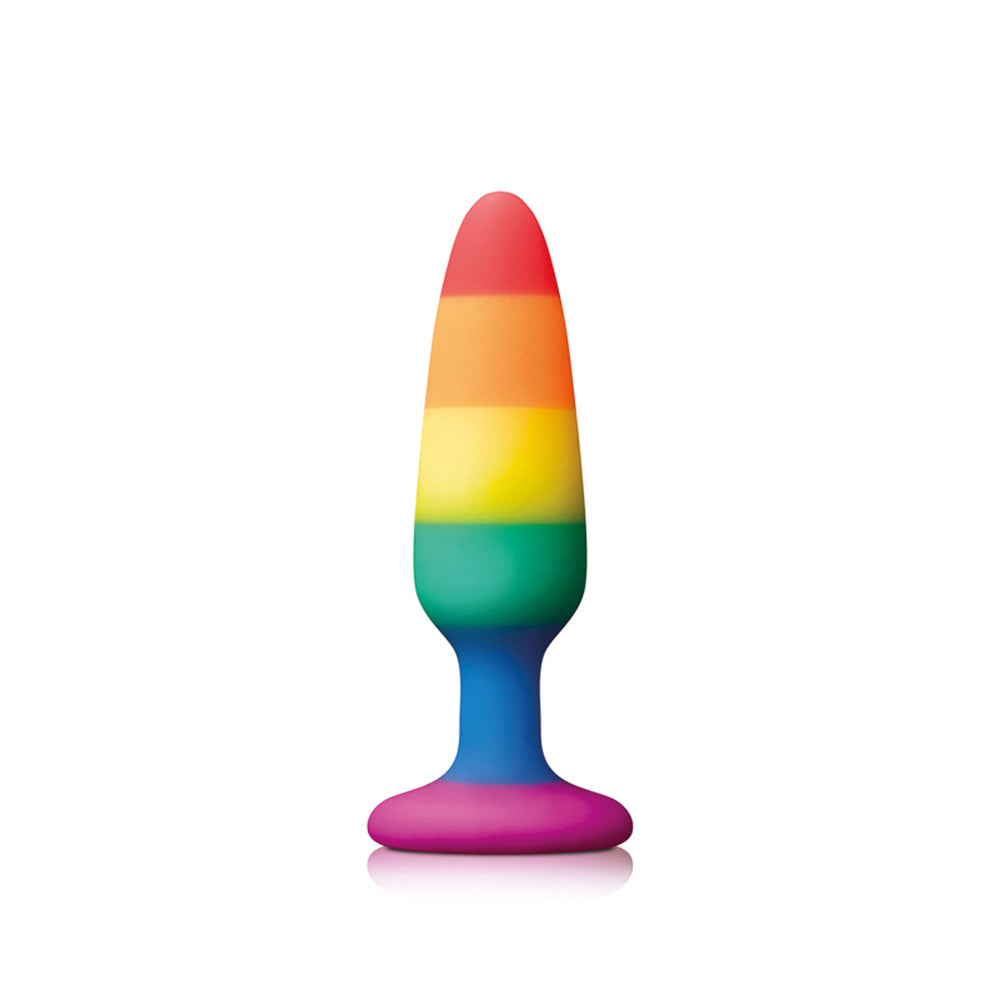 Pride Rainbow Small Anal Plug Satin Smooth Silicone Multi Butt Plugs