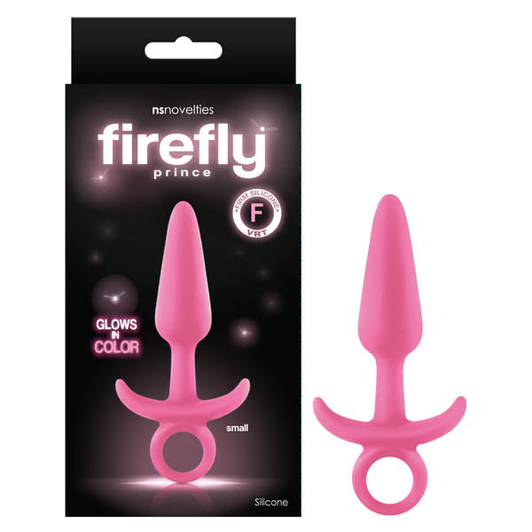 Firefly Prince - Glow-in-Dark 10.9 cm Small Butt Plug with Ring Bull Pink Butt Plugs