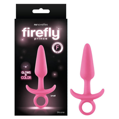 Firefly Prince Glow-in-Dark (10.9 cm) Small Butt Plug with Ring – Stylish Small Butt Plug Pink Pink > Anal Range > Butt Plugs