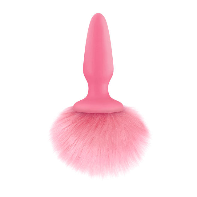 Pink Bunny Tail Silicone Butt Plug With Removable Fur Default Title > Anal Range > Tail Butt Plugs