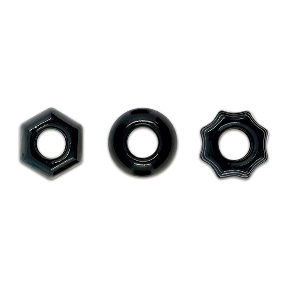 Renegade Chubbies Cock Rings Black COCK RING Set