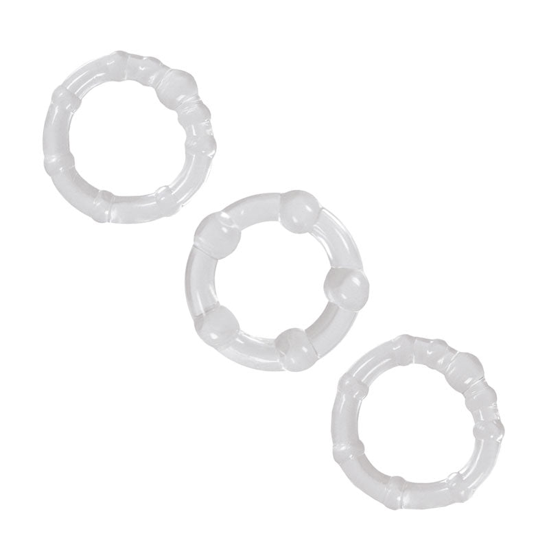 Ns Novelties Renegade Intensity Stretch Cock Ring Set Clear Clear COCK RING Set