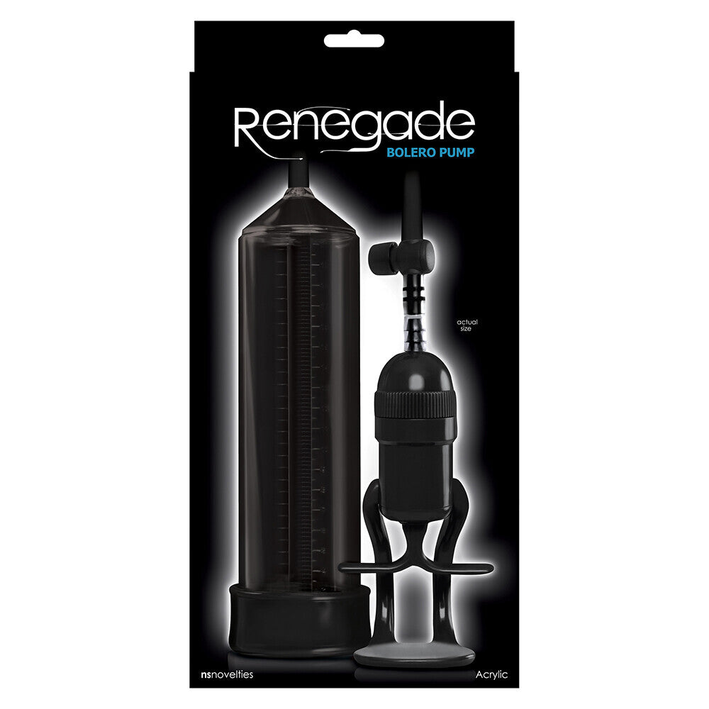 Renegade Bolero One Hand Vacuum Pump Black Ergonomic > Sex Toys For Men > Penis Enlargers