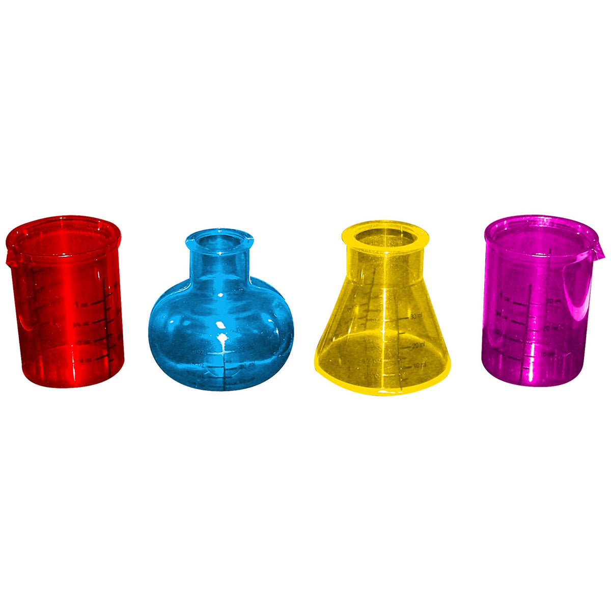 Four Piece Clear Acetate Chemistry Shot Glass Set > Novelties > Gag Gifts