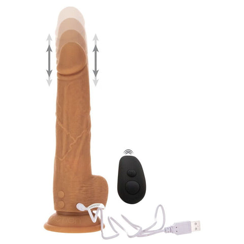 Naked Attraction 9 Inch Thrusting Dildo Caramel Realistic DONGS Thrusting