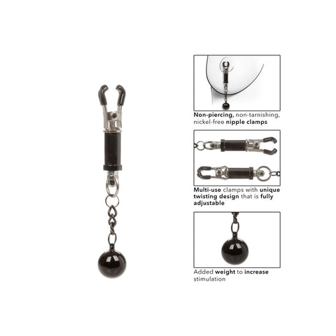 Nipple Grips Weighted Twist Nipple Clamps > Clothes > Body Jewellery