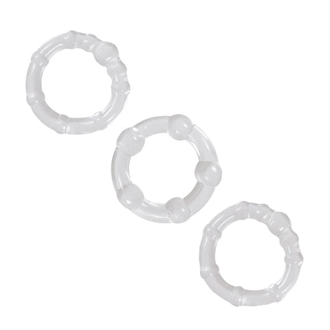 Ns Novelties Renegade Intensity Stretch Cock Ring Set Clear COCK RING Set