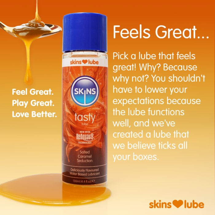 Skins Salted Caramel Waterbased Lubricant 130ml – Flavoured Intimate Gel > Lube > Flavoured