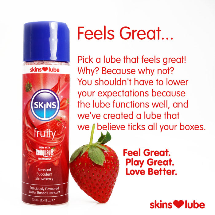 Skins Strawberry Water-Based Lubricant 4.4oz Secondary image