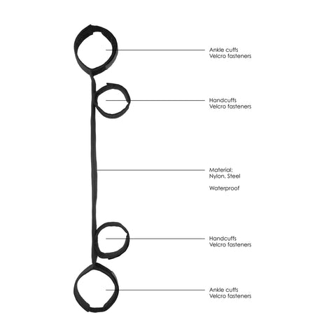 Ouch Spreader Bar With Hand and Ankle Cuffs – BDSM Restraint Set > Bondage Gear > Restraints