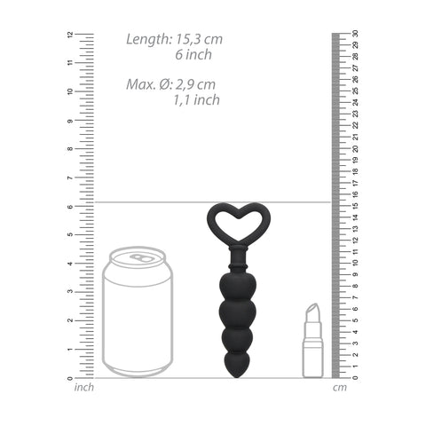 Ouch Silicone Anal Love Beads Black > Anal Range > Anal Beads