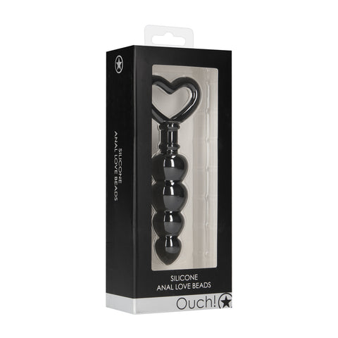 Ouch Silicone Anal Love Beads Black > Anal Range > Anal Beads