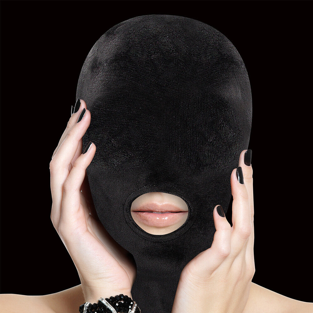 Ouch Velvet Mask With Mouth Opening – Stretchy Fetish Hood Mask > Bondage Gear > Bondage Hoods