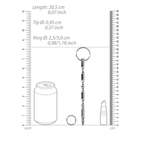 Ouch Urethral Sounding Steel Dilator With Ring Sounding Rods