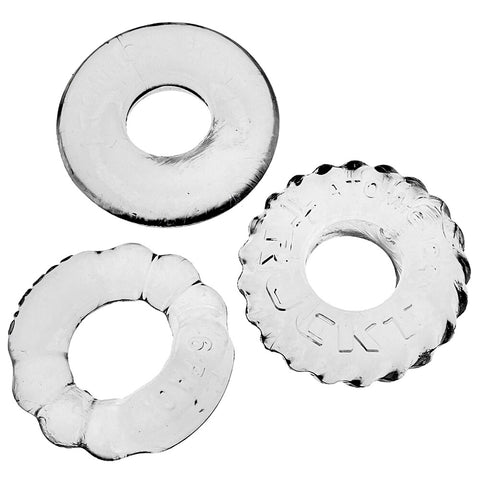 Oxballs Bonemaker Cockring 3 Pack Clear COCK RING Set