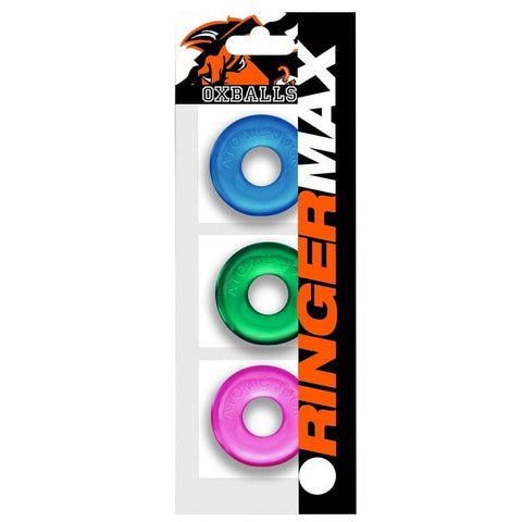 Oxballs Ringer Max Cockring 3 Pack Coloured Multi COCK RING Set