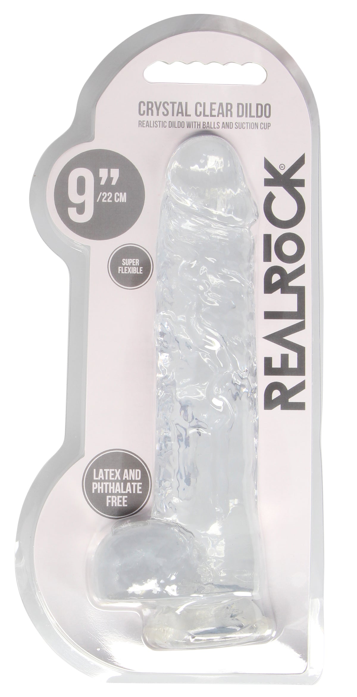 RealRock Crystal Clear 9 Inch Body-Safe Phthalate-Free TPE Realistic Dildo With Balls > Dildos > Realistic Dildos