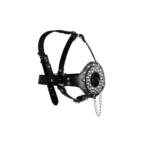 Open Mouth Gag Head Harness with Plug Stopper > Bondage Gear > Masks